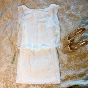 White sequin mini dress